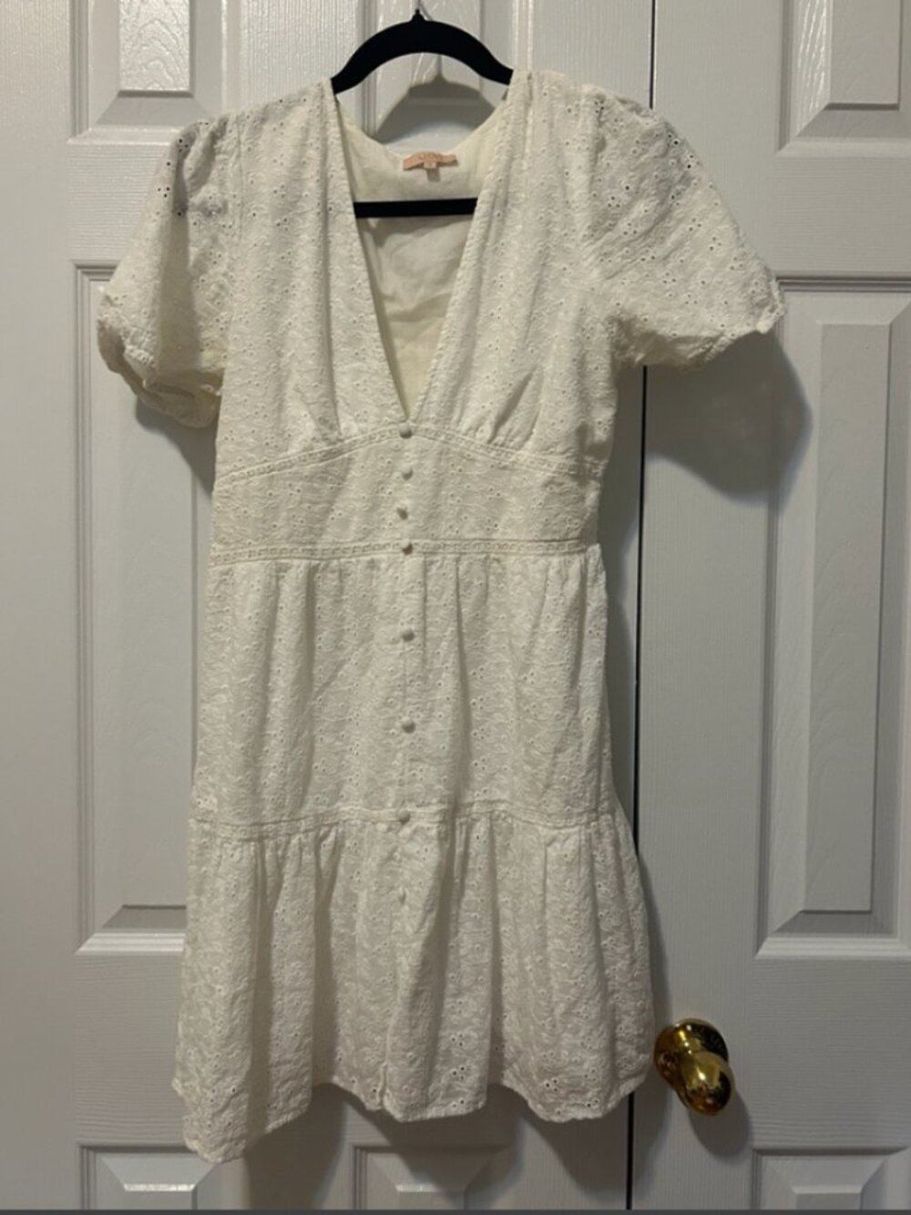 White Summer Dress with Bell Sleeves